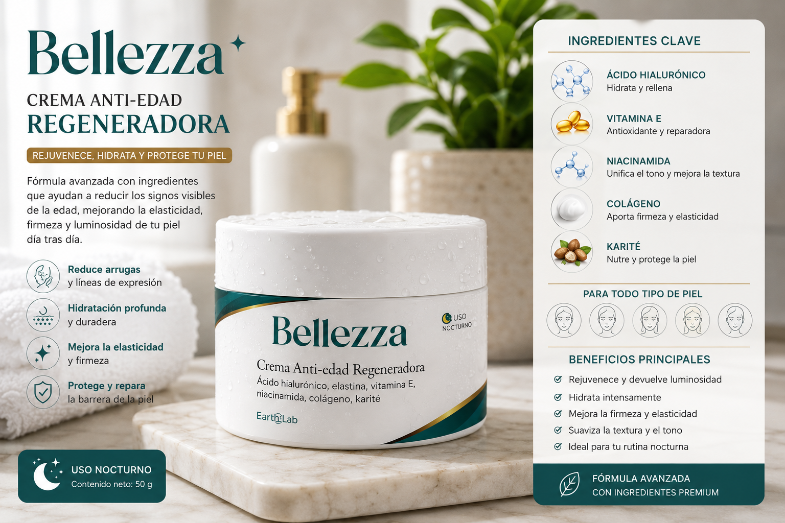 Bellezza Crema Anti-Edad - Ingredientes